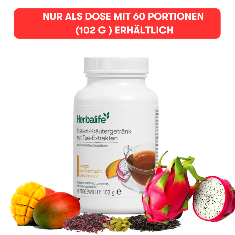 HERBALIFE - Instant-Kräutergetränk mit Tee-Extrakten Mango Drachenfrucht Geschmack 102 g